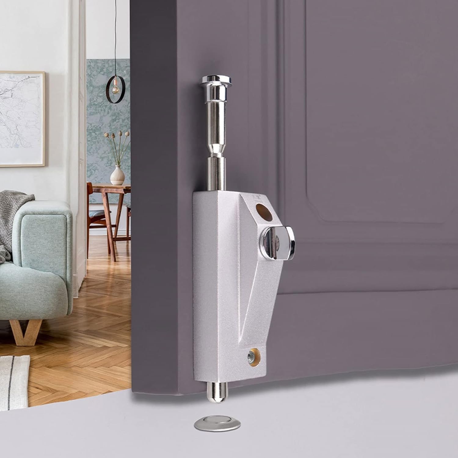 Door Locks and Latches Wooden Door Floor Lock Spring Bolt Lock Door Bolt Lock Floor Bolt Lock for Framed Door Automatic Revolving Door Lock Latch