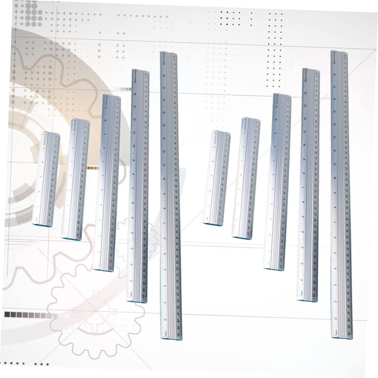Uonlytech Set Di 30 Righelli in Metallo Da 15 Mm A 50 Mm Righello Metrico Set Di Cancelleria Per Studenti Strumento Compatto Per Studenti