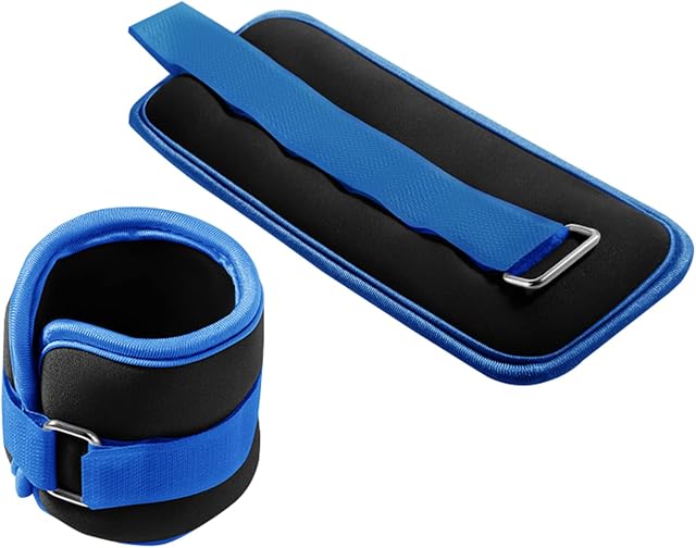 Ankle Weights, Wrist Arm Leg Weights for Women, Kids, 2 x 0.25kg/0.5kg/0.75kg Adjustable Wrist Strap Pair, For Child Gymnastics, Dancing, Aerobics Exercise(Size:single0.25KG,Color:blue)