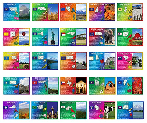 State Facts Postcard Set Of 50 Postcards. All 50 Us States Symbols And Info Post Card Pack. Made In Usa. #TOP1