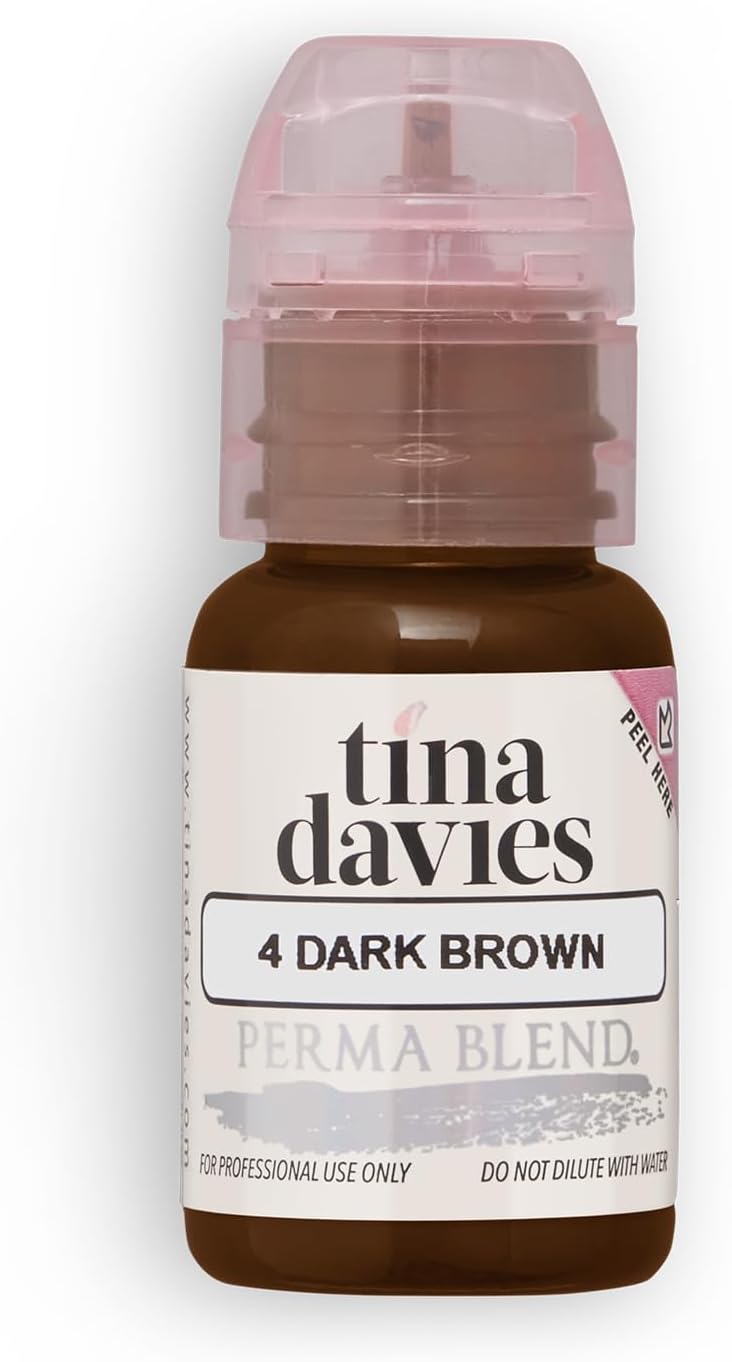 Professional X Perma Blend Brow Pigment - Permanent Eyebrow Makeup - Colours Heal True to Tone - High Retention - 15ml (Dark Brown)