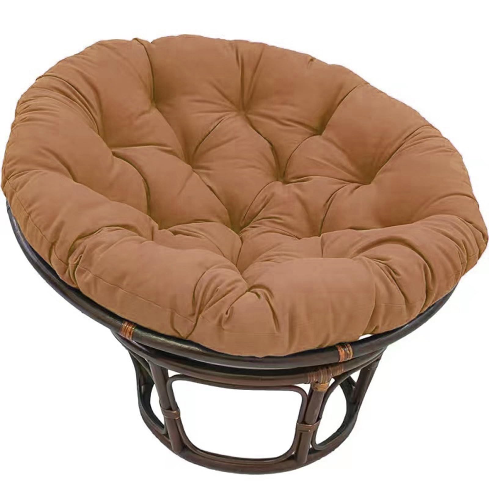 FYCYGG Large Round Cushion for Papasan Chair, Thick Cushion for Hanging Chair: for Outdoor Garden, Balcony and Living Room(Coffee,100cmx100cm)