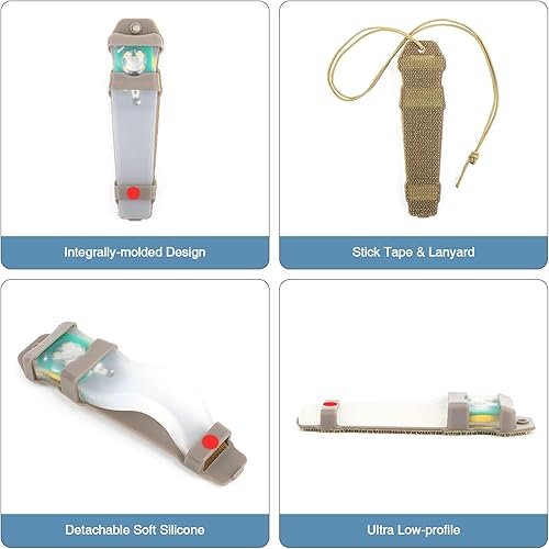 Miniatura 3 de rdzzwxw Marcador de identificación personal  Luz táctica para casco, luz de señal de supervivencia portátil para senderismo, canotaje, ciclismo,