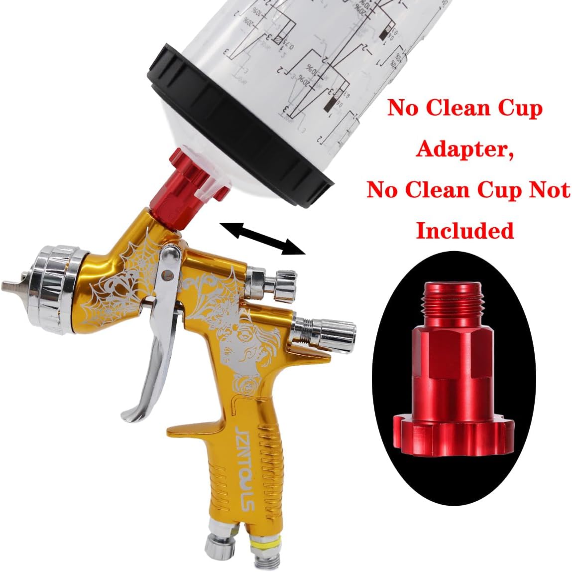 Professional HVLP Air Spray Gun with 1.3/1.8mm Nozzles & 750cc Aluminum Paint Gun Cup – TE20 Automotive Paint Sprayer, Suitable for Primer, Varnish and Top Coat (Golden)