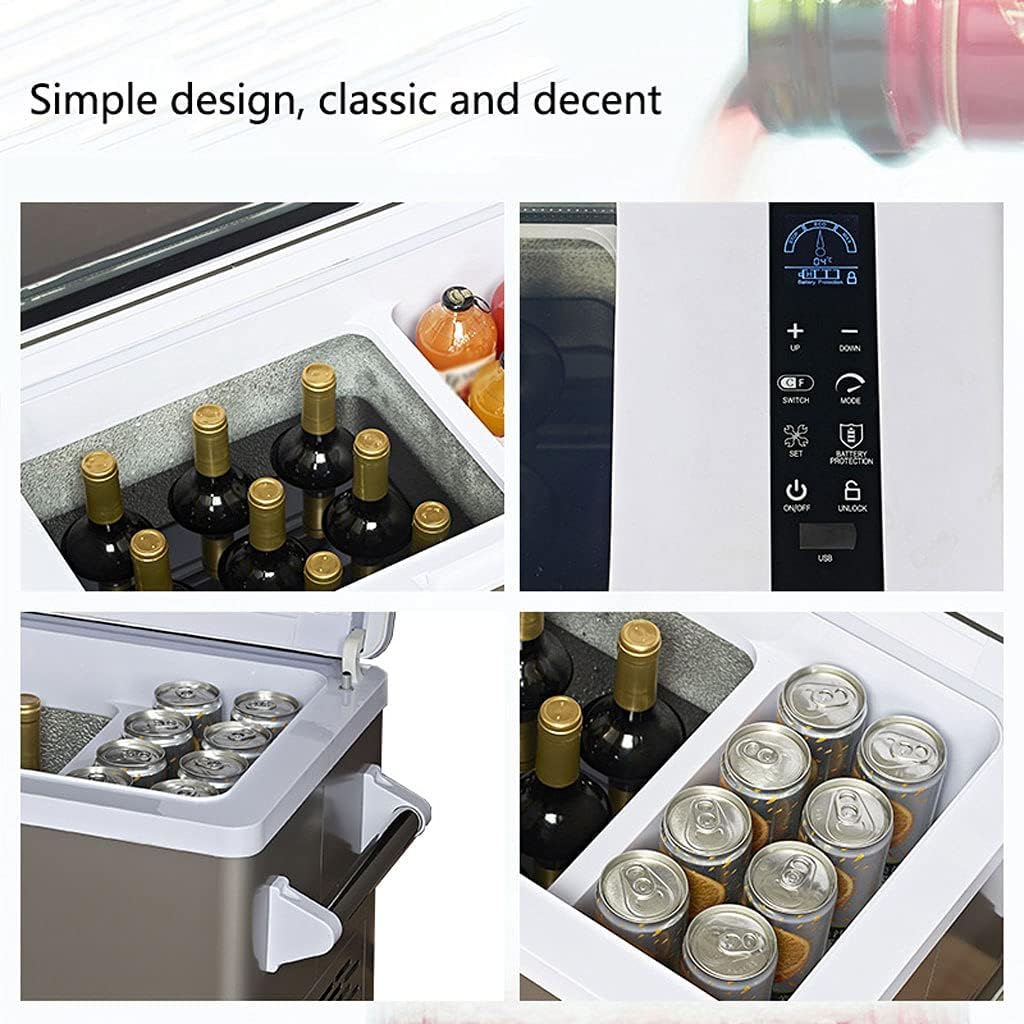 9-Bottle Car Private Reserve Wine Cellar Portable Car Mobile Small Freezer/car Wine Cooler Double Glass Door Touch Screen Button Refrigeration Performance: -20~10℃ DC 12V / 24V Black