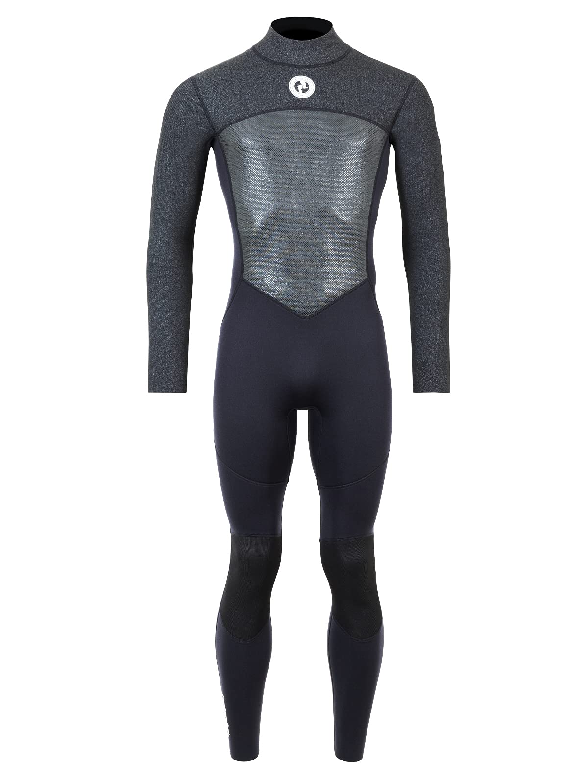 Mens & Womens Thunderclap Pro Full Length Summer & Winter Neoprene Wetsuit for Surfing/Swimming/Watersports - 3/2mm 4/3mm 5/4mm (Mens 3/2mm Dark Grey/Black, M)