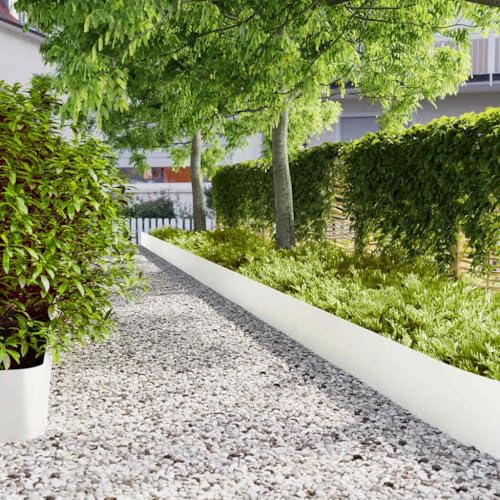 GNYVZXPLQ Embellece el jardín y decora la valla, bordes de césped, 20 unidades, color negro, 25 x 103 cm, acero laminado en frío, bordes decorativos para jardín, borde de césped, borde de jardín