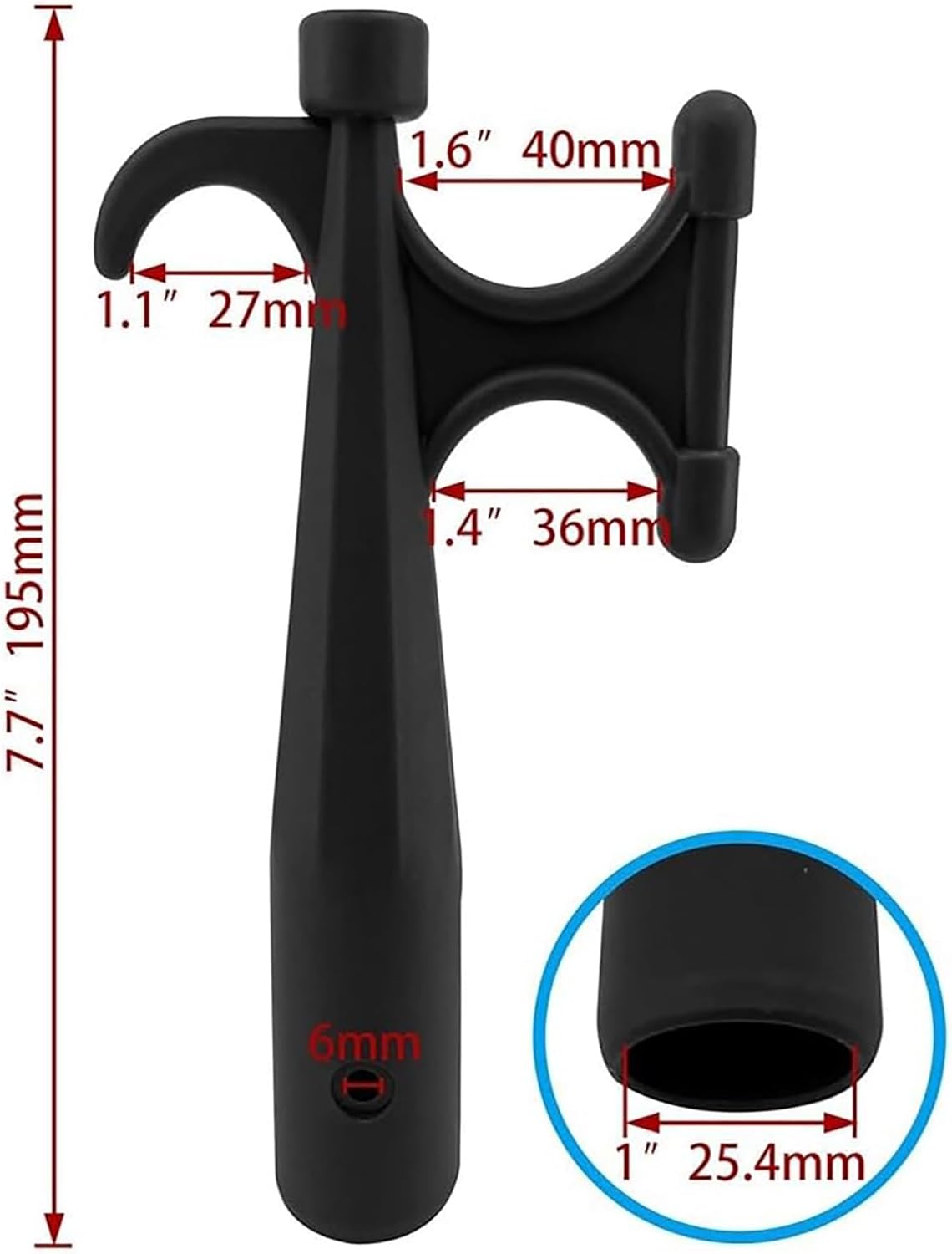 Nylon Boat Hook ，Hook for Extension Pole, Boat Hook Docking Hook，Double Head Multi-Purpose Dinghy Hook Head Top Attachment