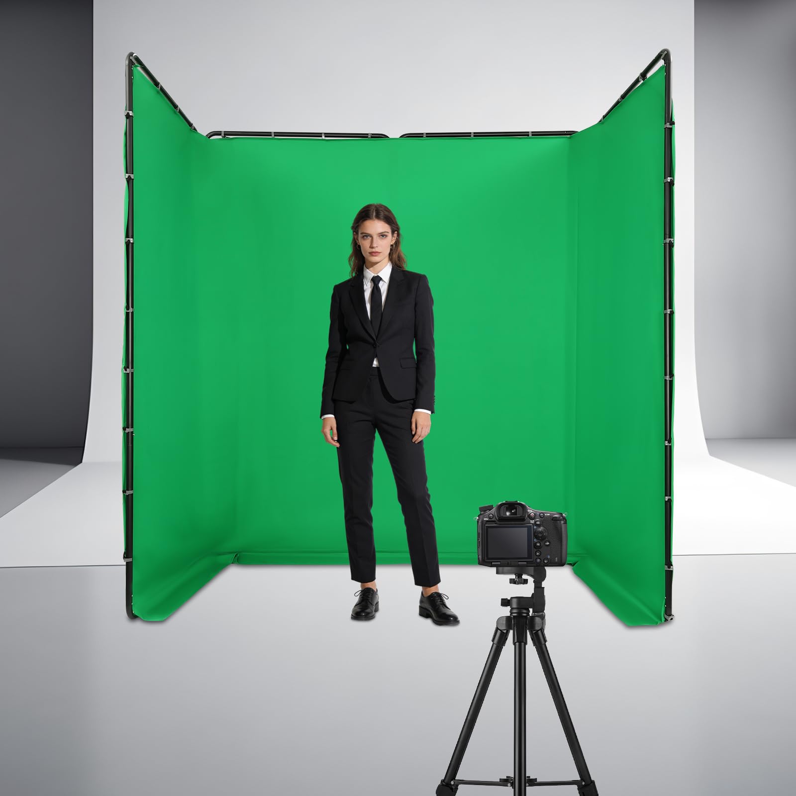 Supporto per sfondo, 4 x 2,4 m, Greenscreen, sfondo fotografico pieghevole