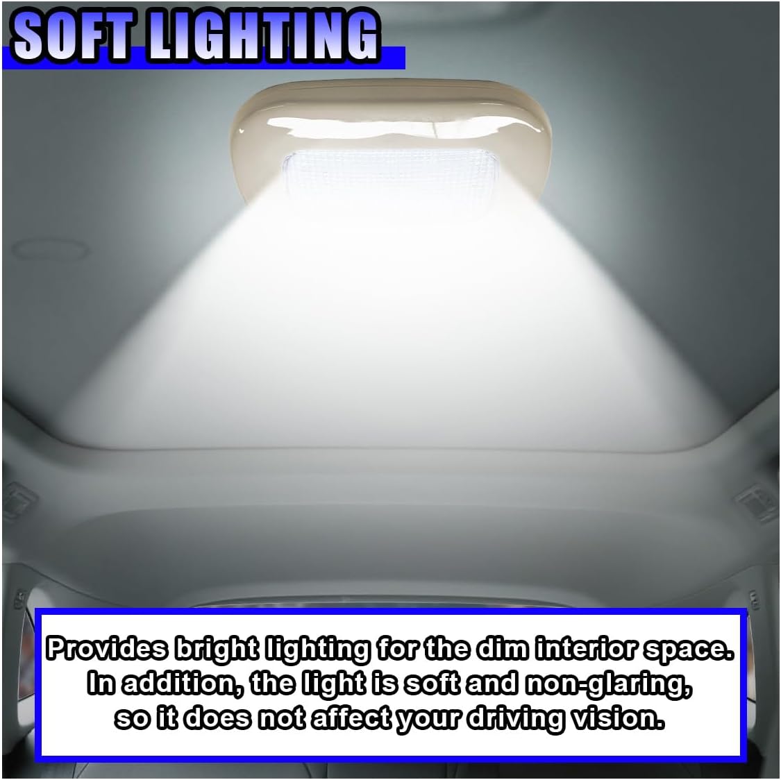Magnetic Dome Light for Car, USB Rechargeable Wireless Dome Lamp Car Interior Ceiling Roof Lights, 10 LEDs Touch Control Map Reading Light for RV Boat Trailer Camper, No Motion Sensor (Beige)