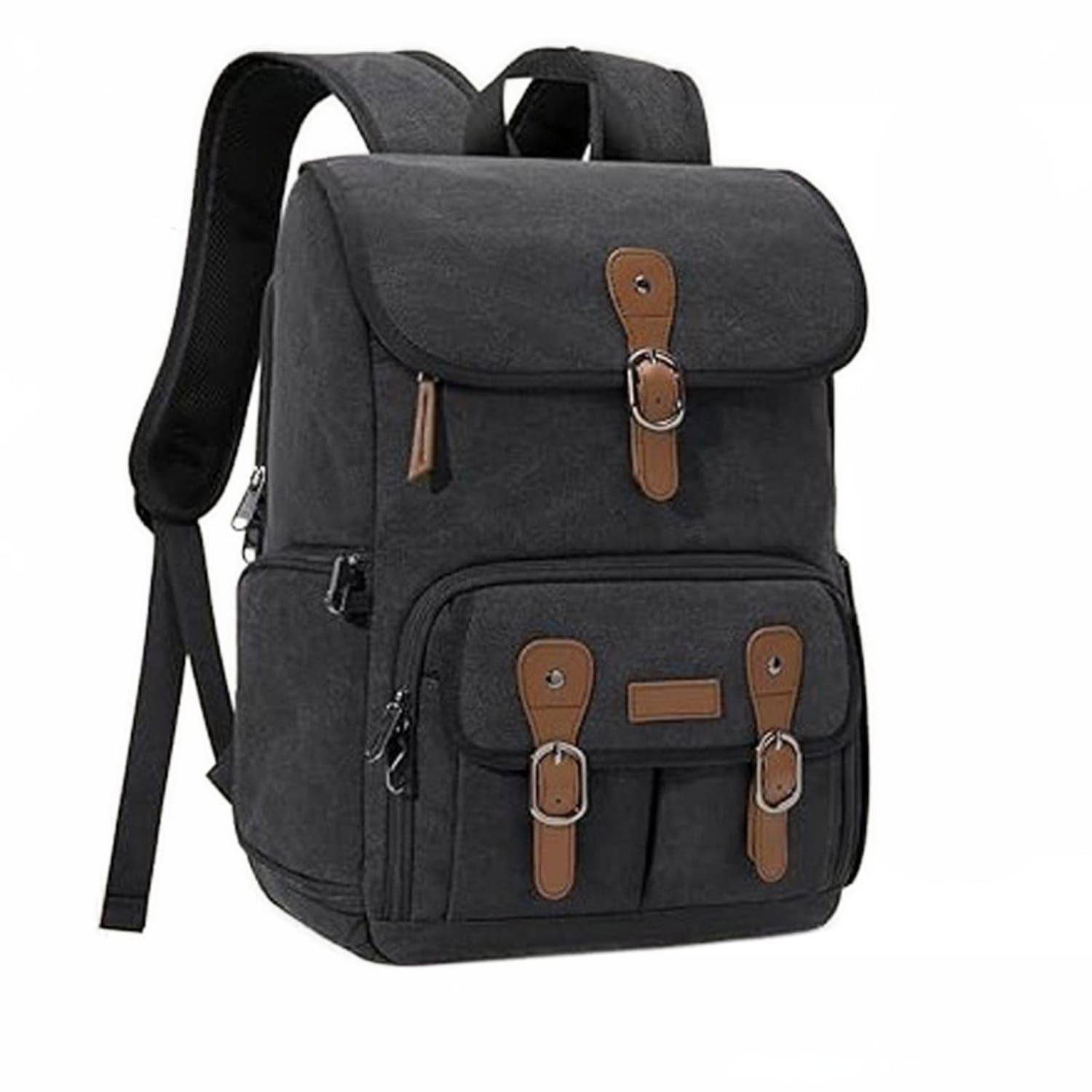 Water Resistant Camera Backpack Customizable Dividers DSLR Camera Backpack Ergonomic Straps Shockproof for Photographers, Travelers, Outdoor, Travel, Hiking, Black-picture-16