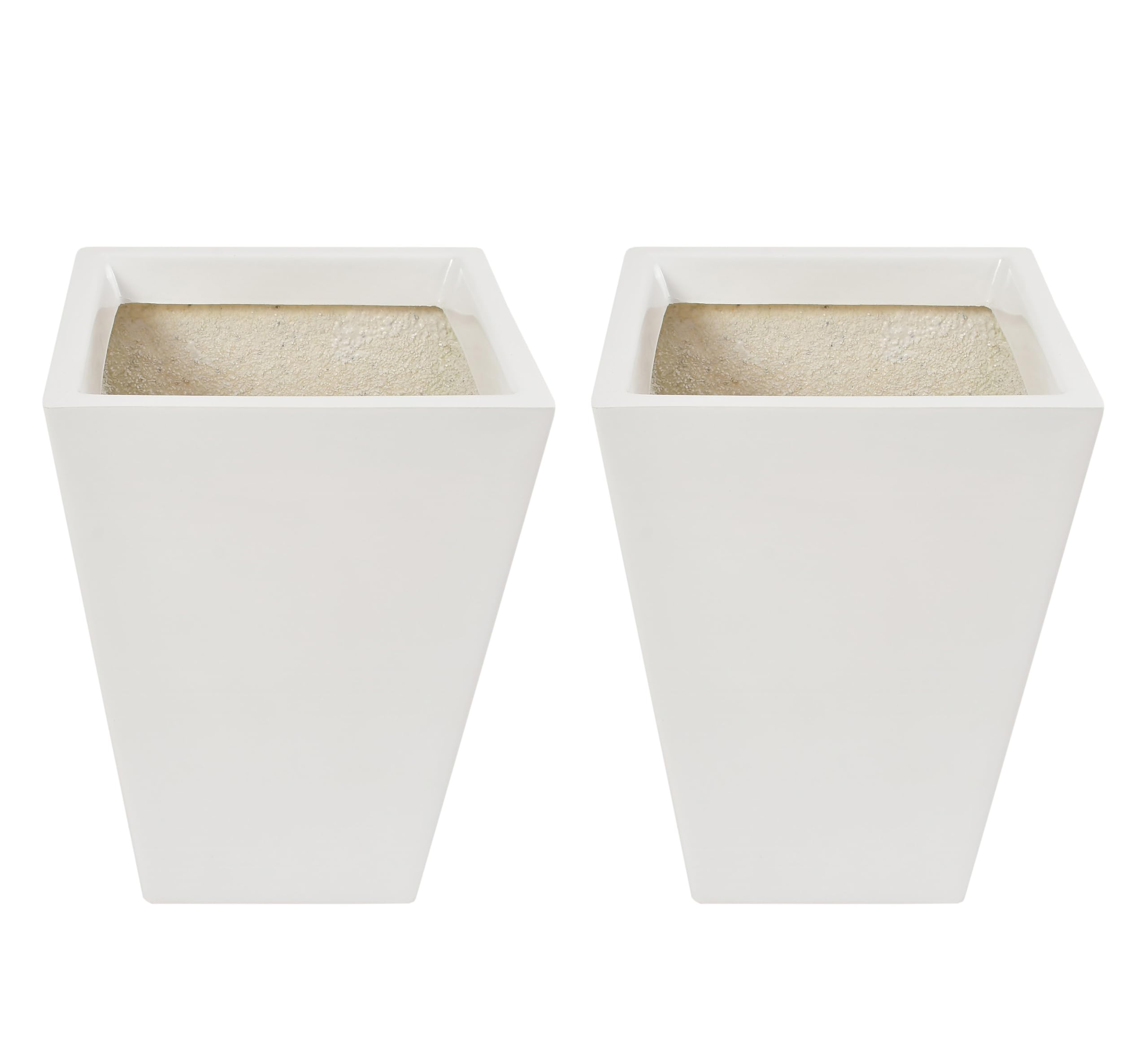 Global Trade & Utility Products Fibreglass FRP Big Size Planter Tall Gamla for Living Room Indoor Outdoor Balcony and Gardening, Size:- H:15 Inch, W:12 Inch, L:12 Inch, White Pack of: 2 Planter (B0CP7YXN3L) Amazon Price History, Amazon Price Tracker