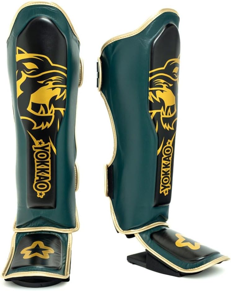 YOKKAO Muay Thai Designer Shin Guards: Superior Protection and Support for Muay Thai, Kickboxing, and MMA - Premium Quality and Stylish Design for All Skill Levels