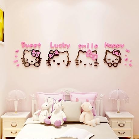 DIY Hello Kitty Accessories Room Decor Cute Pink Wall