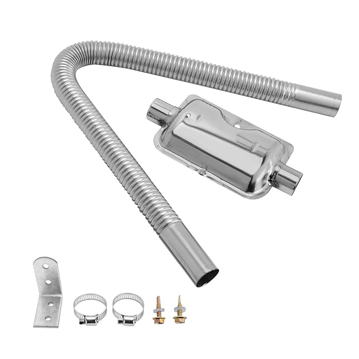 Buy Queiting Car Exhaust Muffler with 60cm Exhaust Pipe Stainless Steel