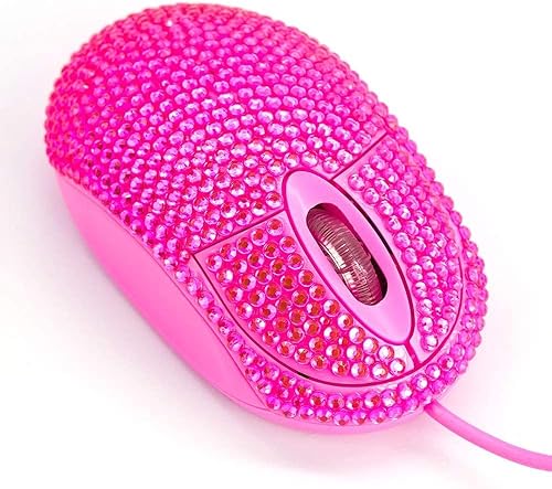 Miniatura 20 de SOONGO - Mini mouse rosa para computadora, mouse ergonómico con cable de 4.9 ft, mouse USB para computadora portátil, mouse de escritorio