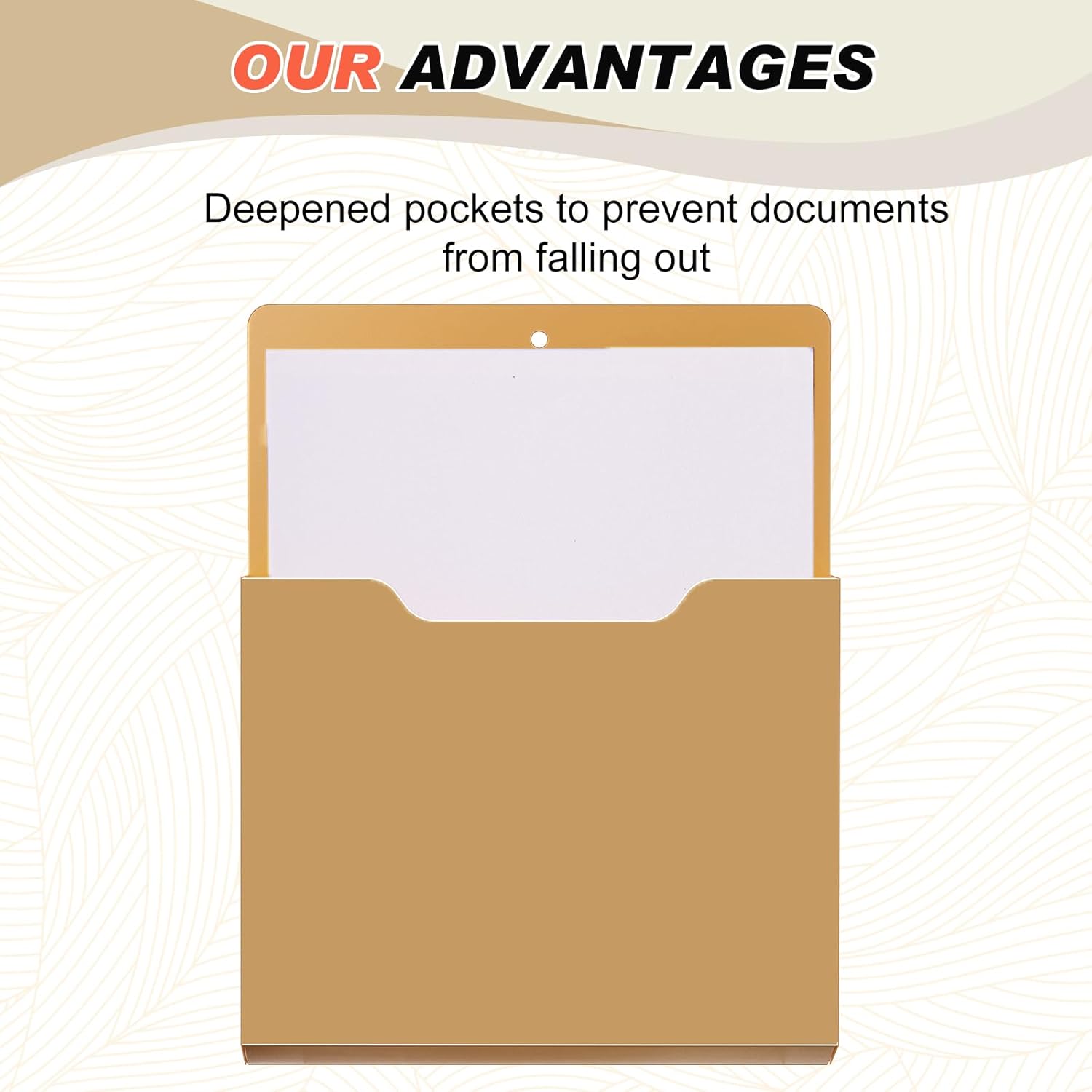 Fuutreo 6 Pcs Magnetic Wall File Organizer Magnetic Wall File Holder Refrigerator Magazine Holder for Mail Letters Paper(Mocha Mousse Color,12.2 x 9.4 Inch)