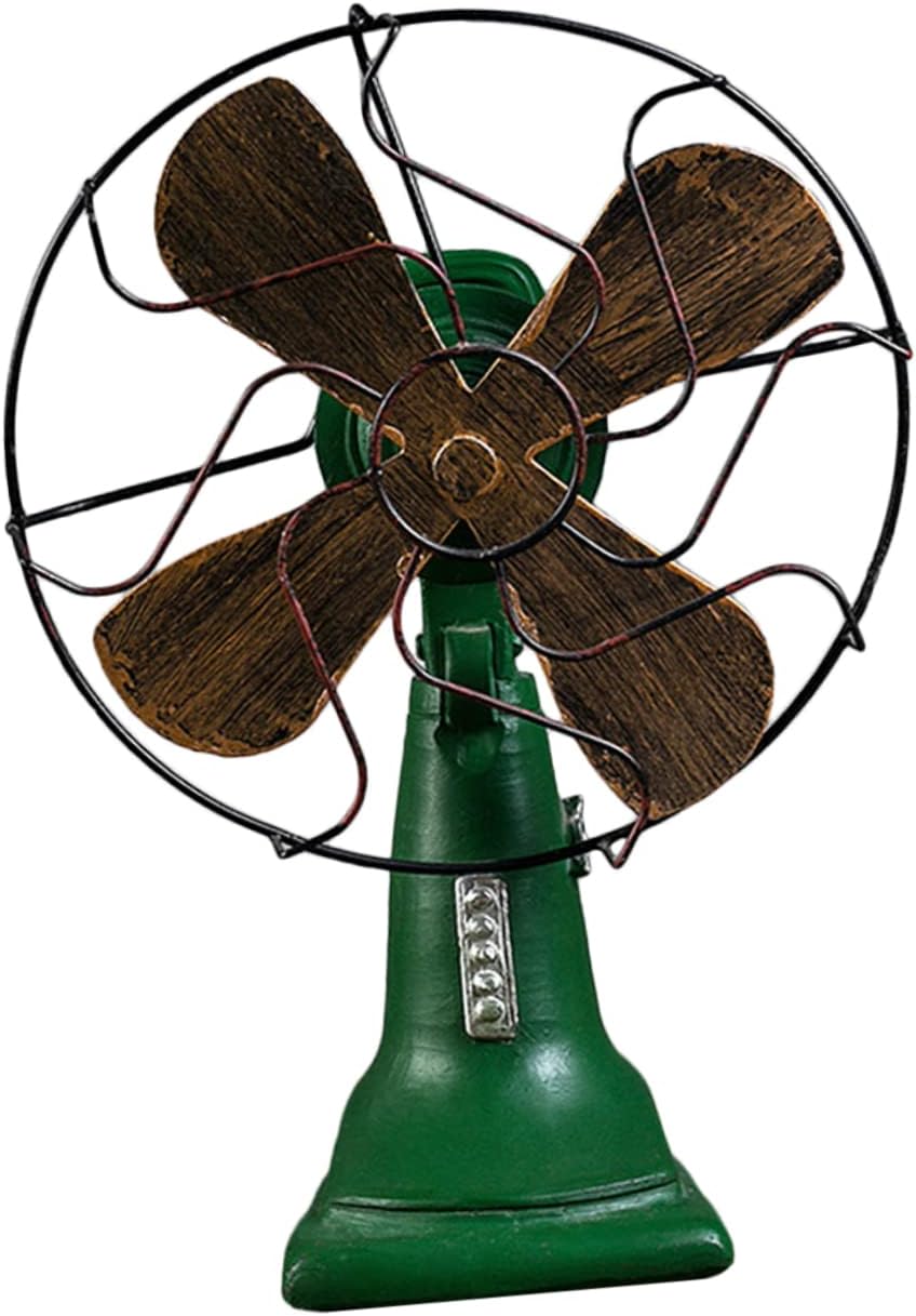 Cabilock Vintage Table Fan Ornament Retro Style Desktop Adornment for Home Office Decor Unique Craft Detailed Design for Photography Backgrounds