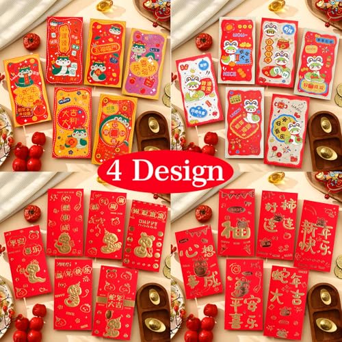 Envelopes vermelhos de ano novo chinês, envelopes vermelhos resistentes, pacotes vermelhos chineses,