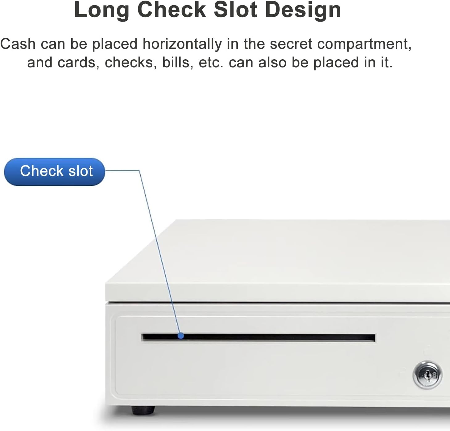 POS)レジドロワー POS POS用POSシステム用 フロントラウンドコーナー付き 取り外し可能なコイントレイ 紙幣8枚 コイン  16インチのキャッシュドロワー、5枚の紙幣と5枚のコイントレイを備えたPOSシステム用の頑丈なキャッシュレジスタードロワー、3ポジシ  SAFEVolcora ...