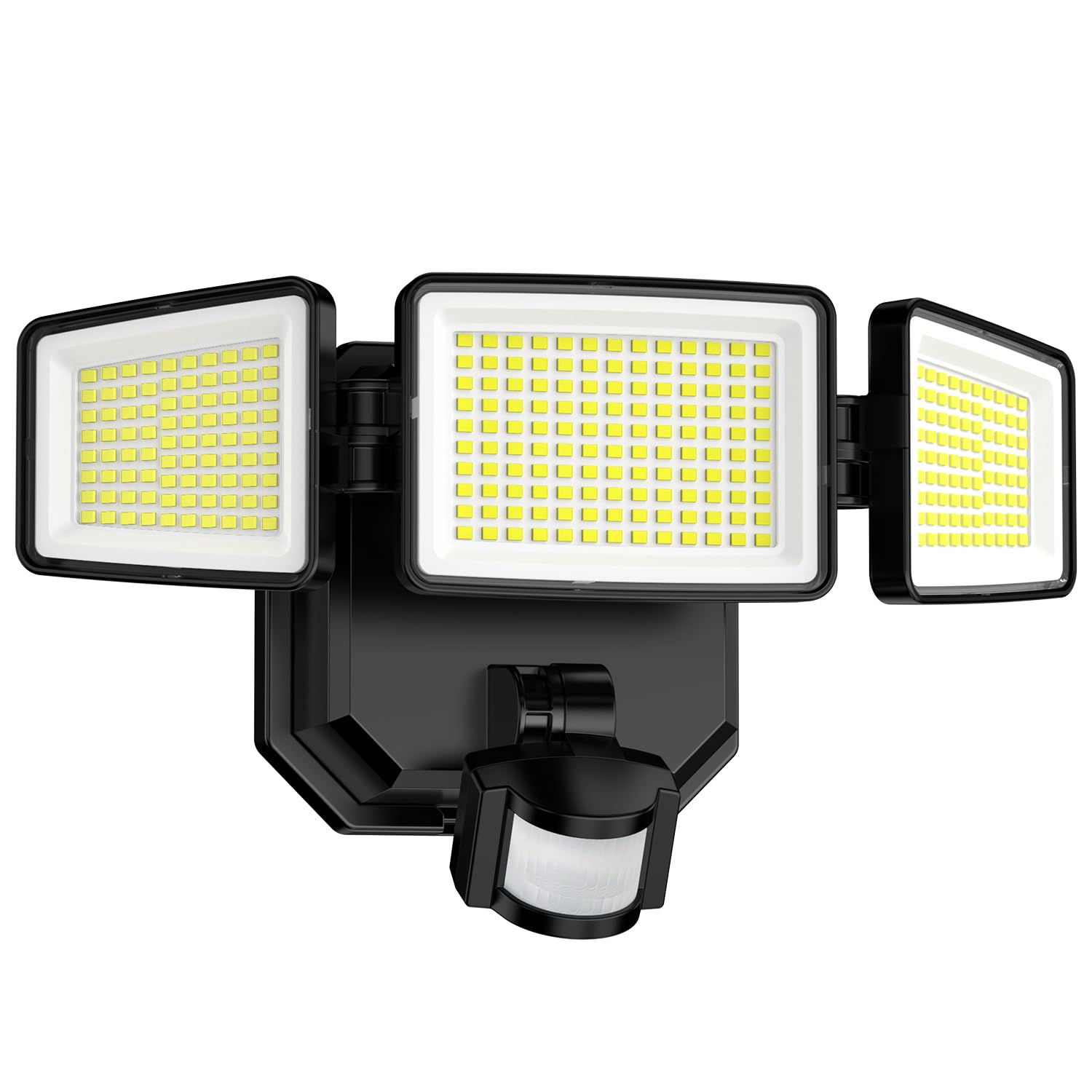 302 LED Strahler mit Bewegungsmelder Aussen, 1500LM Batteriebetriebene Aussenlampe, 6500K, IP65, 3 Beleuchtungsmodi Außenstrahler, Hohe Helligkeit Sicherheitsleuchte für den Innen und Außenbereich