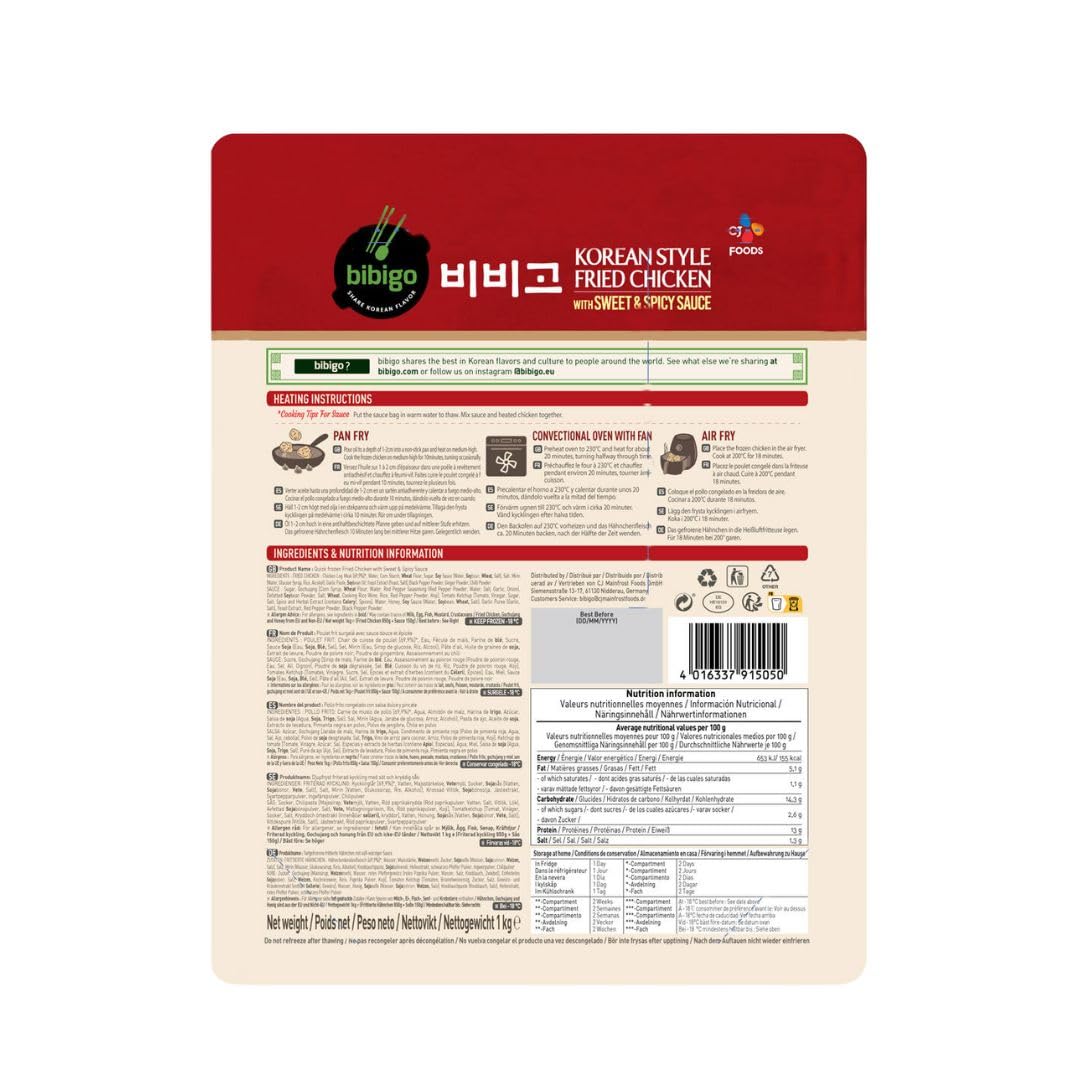 Bibigo Pollo Frito Coreano Sabor Dulce y Picante 350g