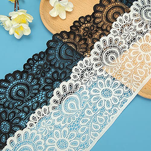 Yulakes 5 Yards Elastizität Spitzenborte Spitzenband Spitzenbordüre Zierband Spitze Blume Borte für Handwerk Dessous Hochzeitskleid Hochzeit Dekor 15cm Breite (Schwarz) 7 Yulakes 10 Yards Elastizität Spitzenborte Spitzenband Spitzenbordüre Zierband Spitze Blume Borte für Handwerk Dessous Hochzeitskleid Hochzeit Dekor 10cm Breite (Schwarz)