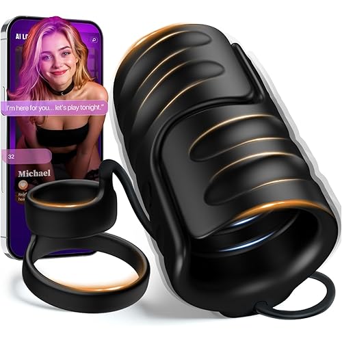 Male Sex Toys for Men Vibrator, 9 Vibrating Stretchy Male Masturbator with 2 Cock Penis Ring, Penis Trainer Sex Machine Vibrators for Men Couple, Adult Sex Toys & Games Stroker