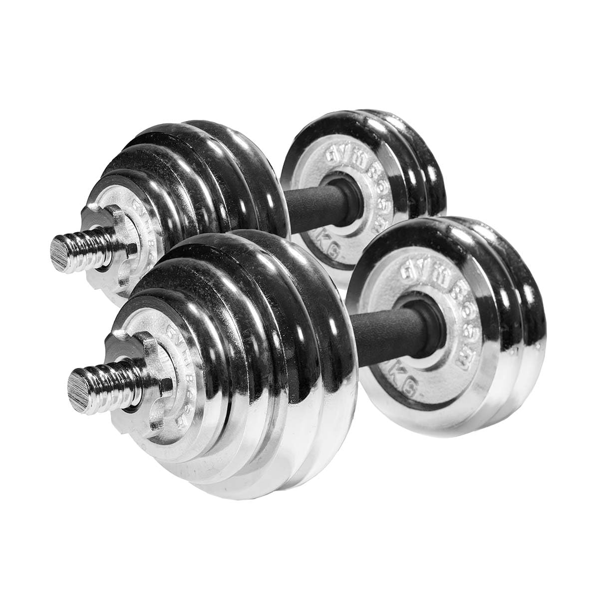 GymBeam Set Manubri 30 kg, Manubri Palestra Regolabili in Ghisa Resistente con 16 Piastre Peso, Ideale per Allenamenti di Forza, Pesi Palestra per Aumentare Massa Muscolare, Adatto a Tutti Livelli