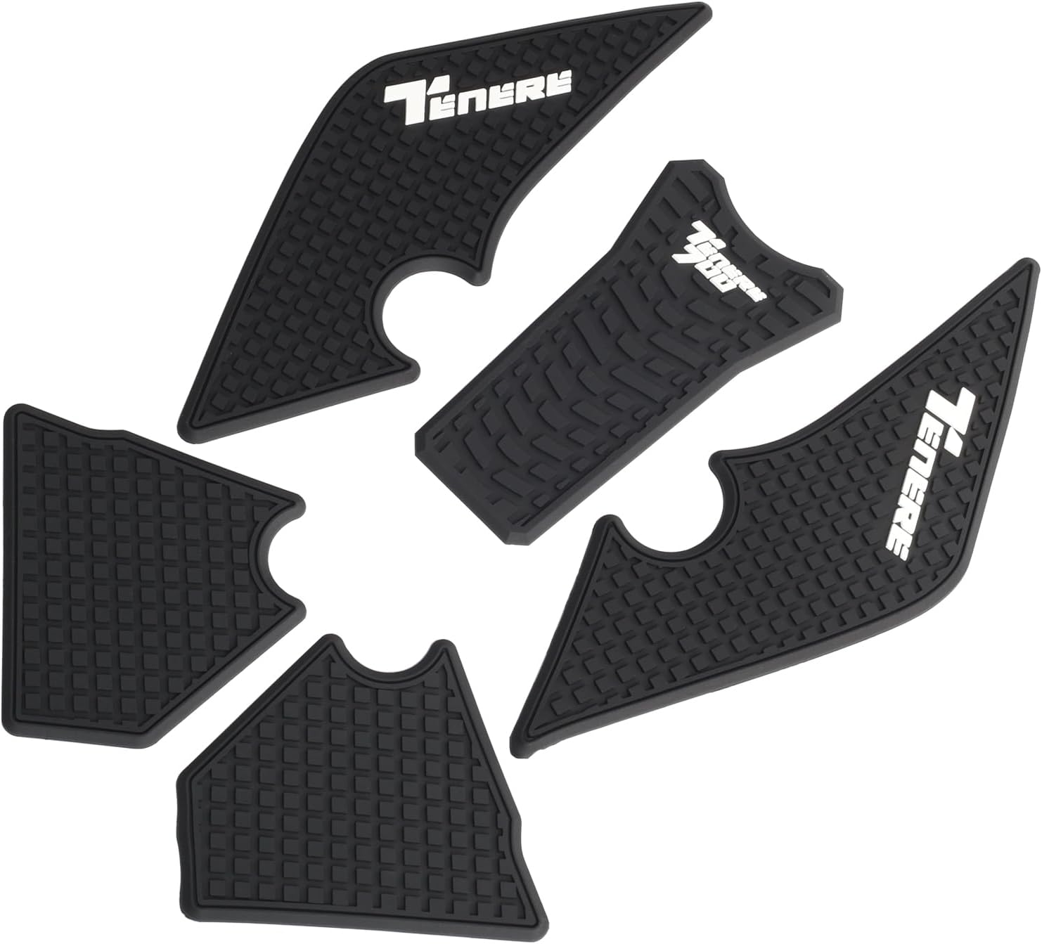 Fuel Tank Pad Protector Sticker Set for Yamaha Tenere 700 | Anti-Slip Decal Kit for T700 XTZ700 XTZ690 2019 2020 2021 2022 2023 2024 | 5-Piece Black Rubber Protective Tank Stickers