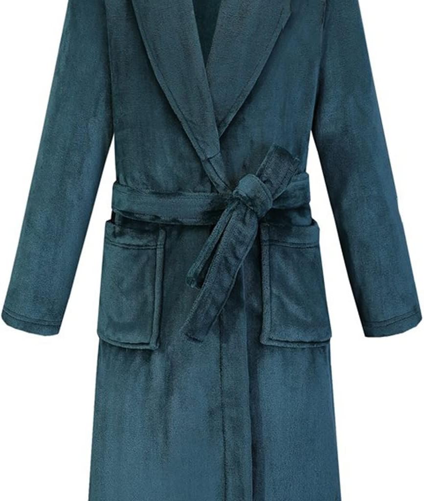 Men's Robe Pajamas Plus Size Thick Coral Fleece Loungewear Loose Bathrobes