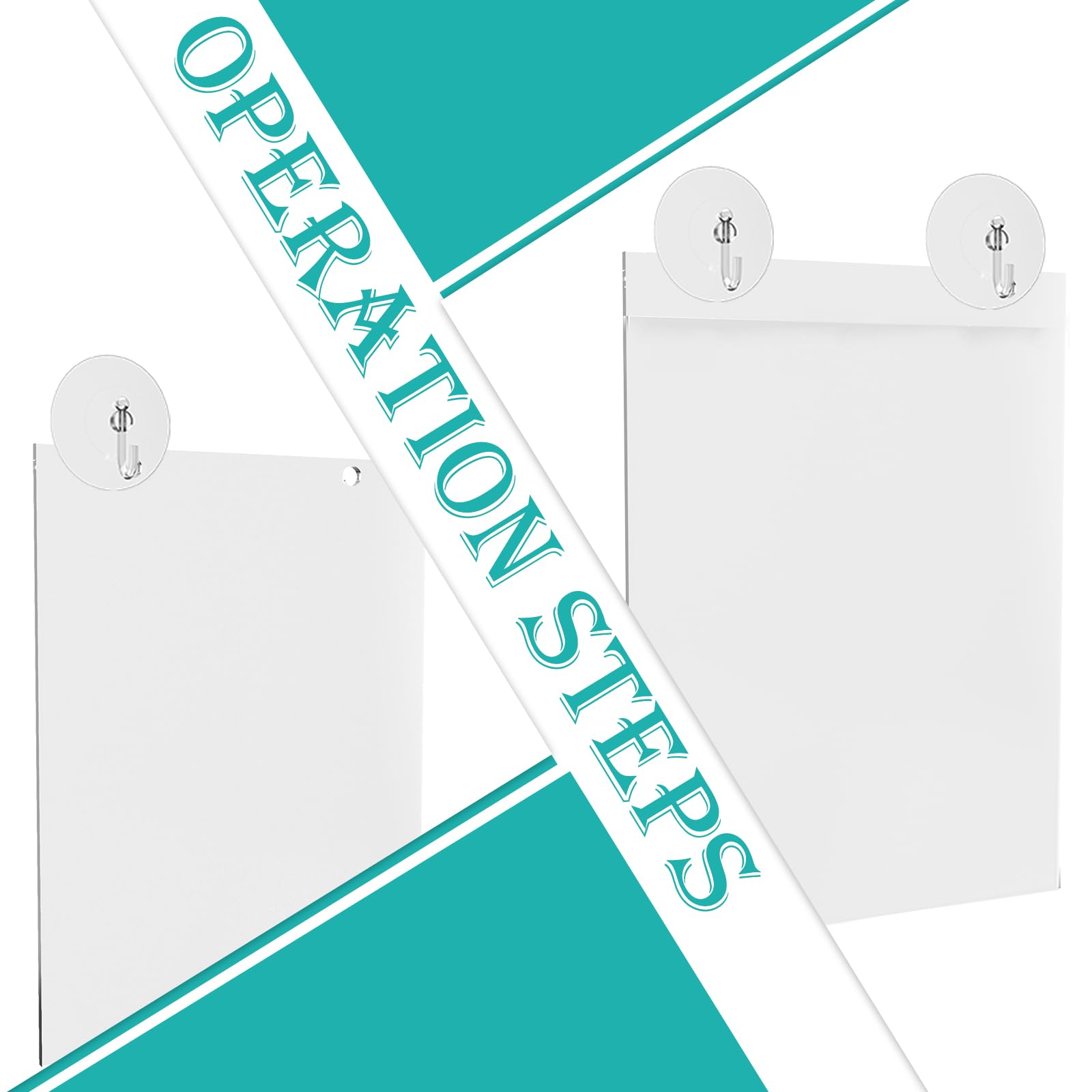 Cuyacili 6 pezzi Porta cartelli in Plastica da Parete con Ventosa 30,5x21,5 cm Portaposter A4 da parete Supporti per display in trasparente per finestra