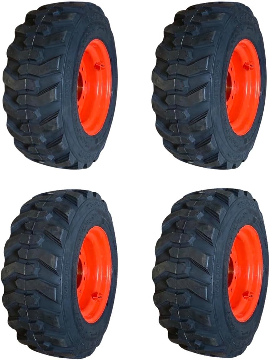 4-12-16.5 Forerunner SKS-1 Skid Steer Tires on Wheels/Rims (8 lug) for Bobcat -14PLY