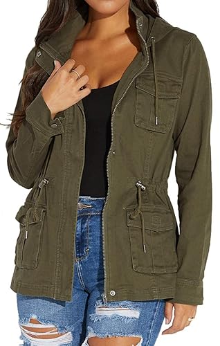 VisiChenup Casual Jacket for Women Fall Long Sleeves Utility Trendy