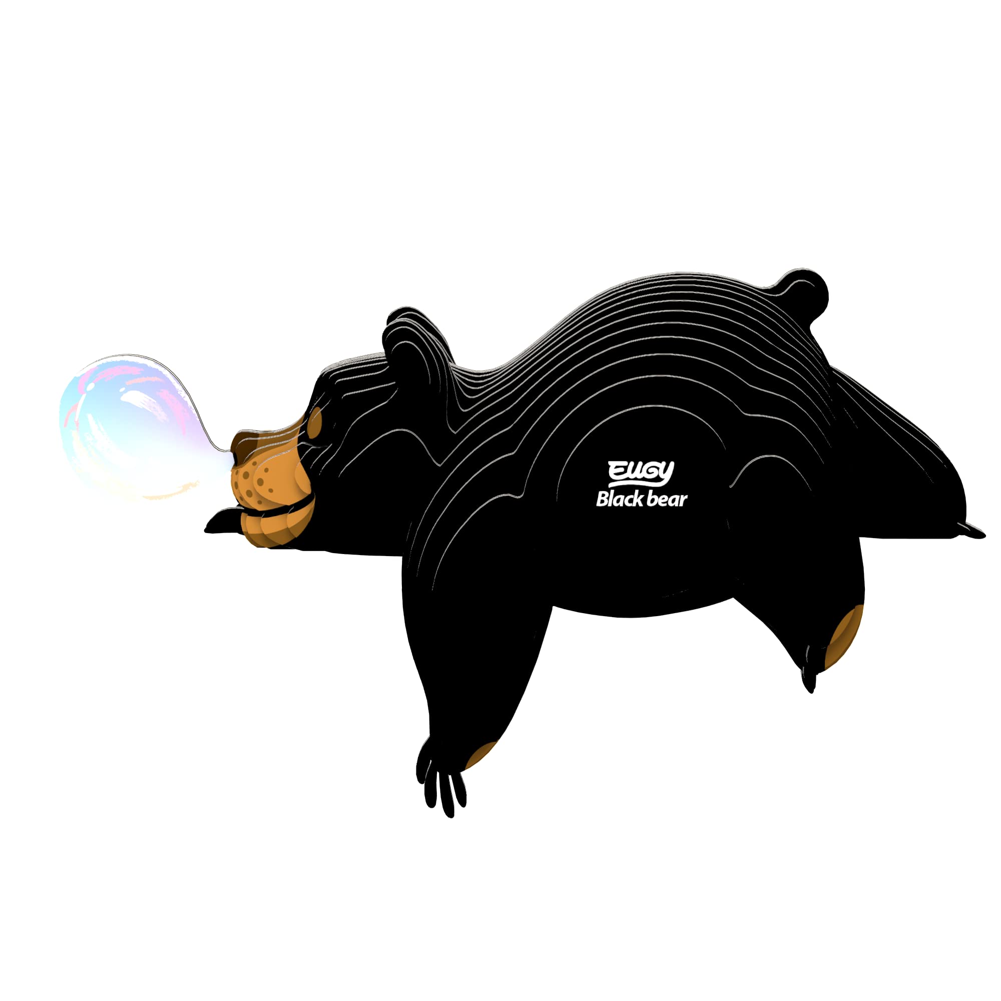 EUGY 081 Black Bear Eco Friendly 3D Paper Puzzle, 24 pièces, 10.8 x 4.1 cm - Image 2