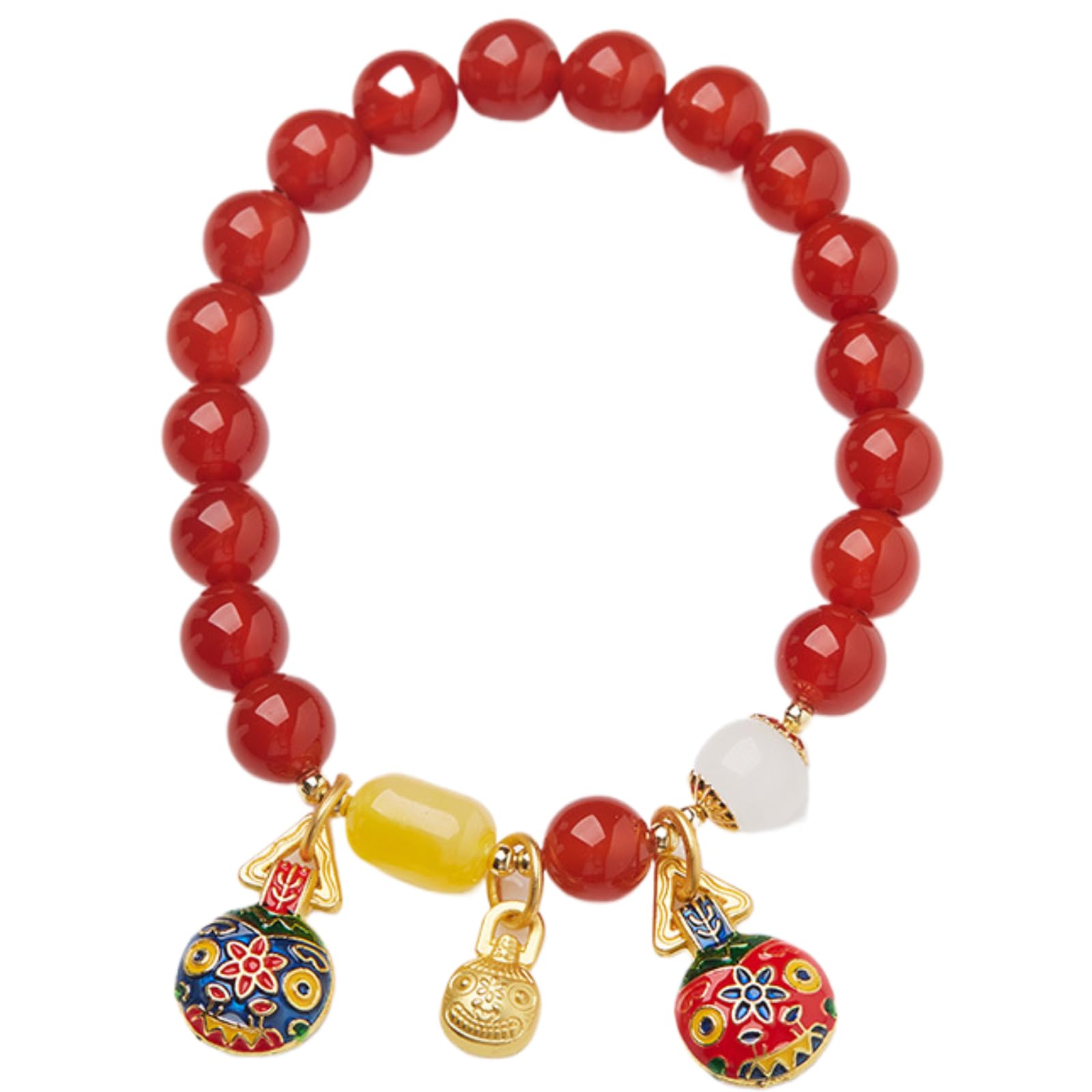 Jahreszeit Handmade Oriental Carnelian Bracelet for Women with Beeswax - Retro Style for Stress Relieve and Eastern Mystical Force