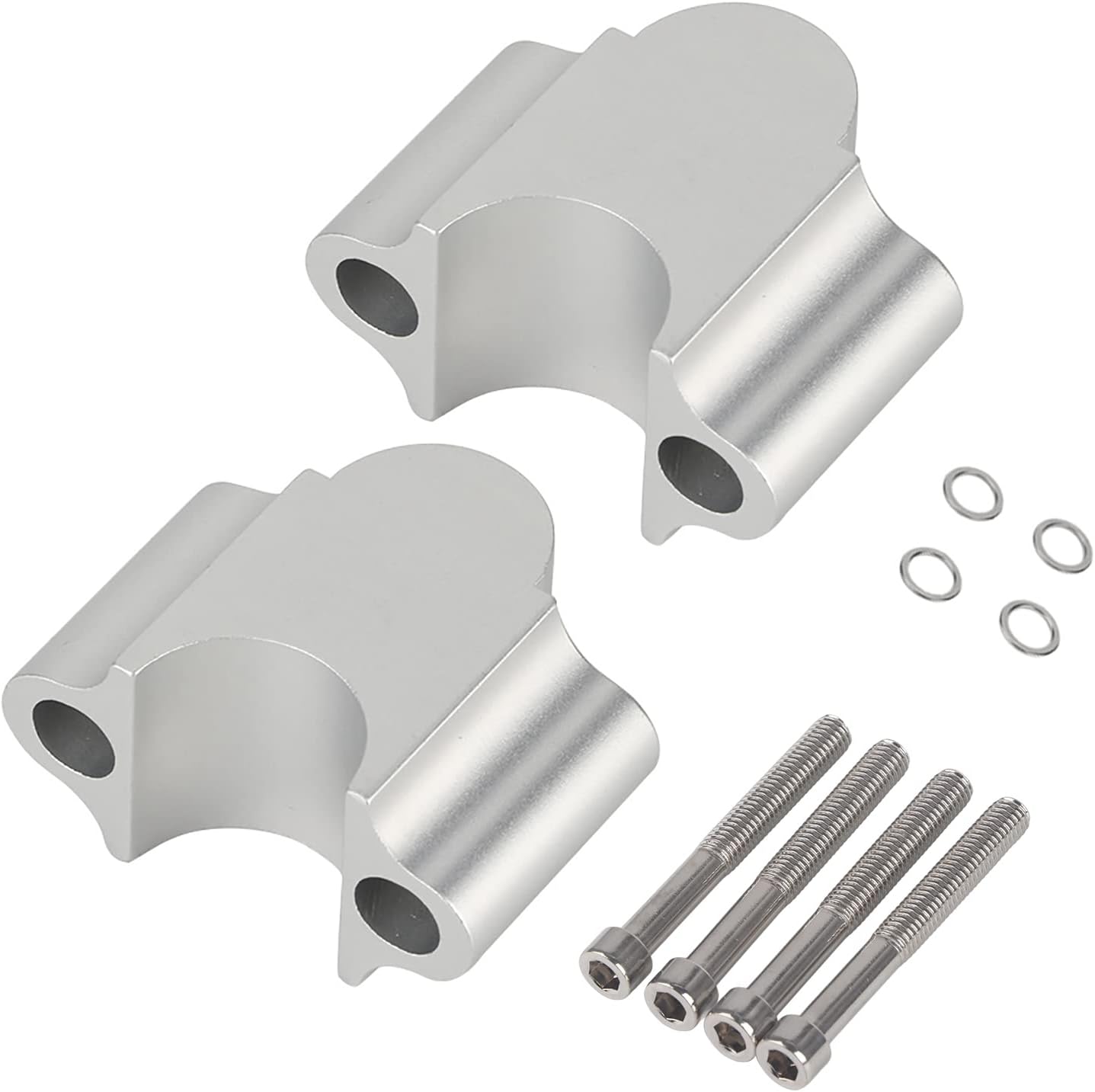 Riser Manubrio 22 Mm Per Moto - Alza Manubrio In Lega Alluminio, Universale Per Manubri 7/8", Nero - Foto 4