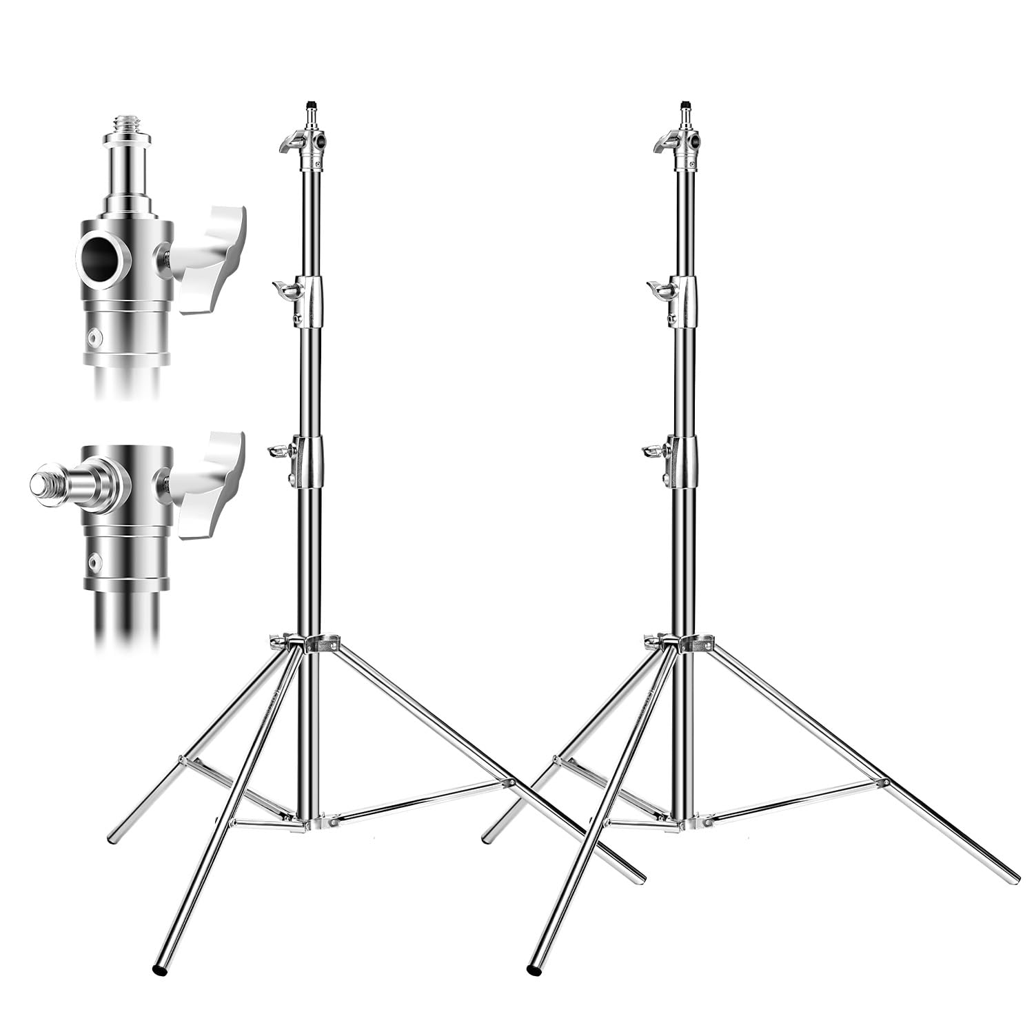 K&amp;F CONCEPT Stainless Steel Light Stand 9.2ft/2.8m Heavy Duty, 2-Pack