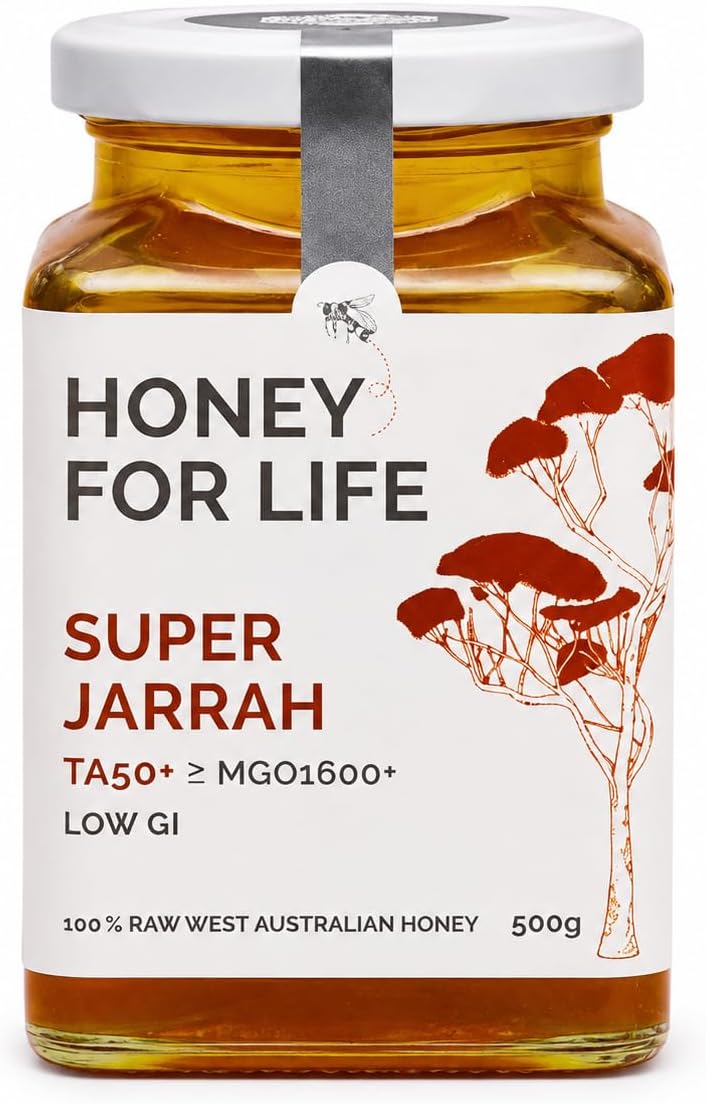 Jarrah Honey TA 50+ - Jarrah Honey is nectar gathered by bees from the flowers of the Jarrah Tree (500 g)