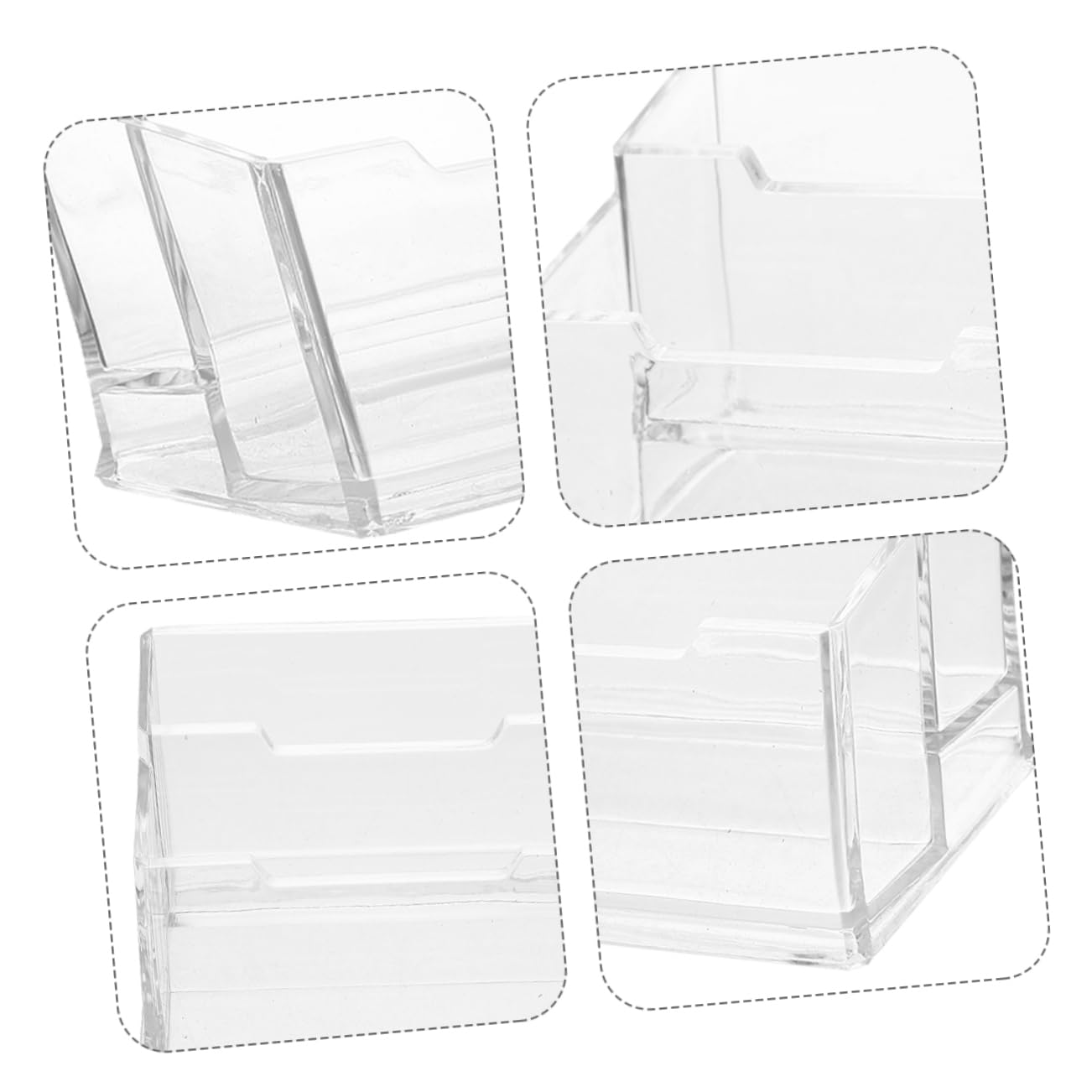 5 Pezzi Biglietti Visita in Plastica Organizer Scrivania Leggero e Compatto per Ufficio Conferenze ed Esposizioni con Doppia Sezione per Facile Accesso e Massima Visibilità