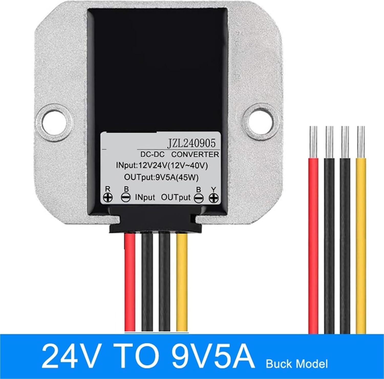 1pcs Car Converter 12V24V to 9V 5A 6A 8A 10A 36V 48V to 9V DC 24V to 9V Transformer Step-Down Module DC DC Power Converter(24V to 9V 5A)