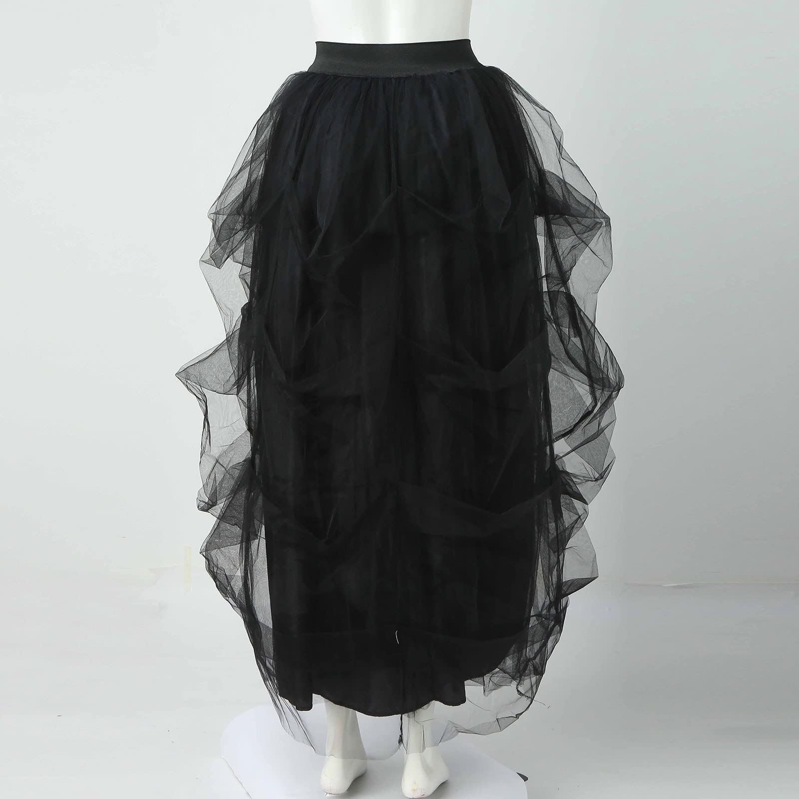 HOOUDO Üllrock Damen Tutu Klassisch Elastisch Hohe Taille Elastischer Gürtel Lässiger Poncho Damenrock Blasenrock Tüllrock Grün Gelber Ballettrock Petticoat Schwarz Rockn Roll Outfit Regenbogen