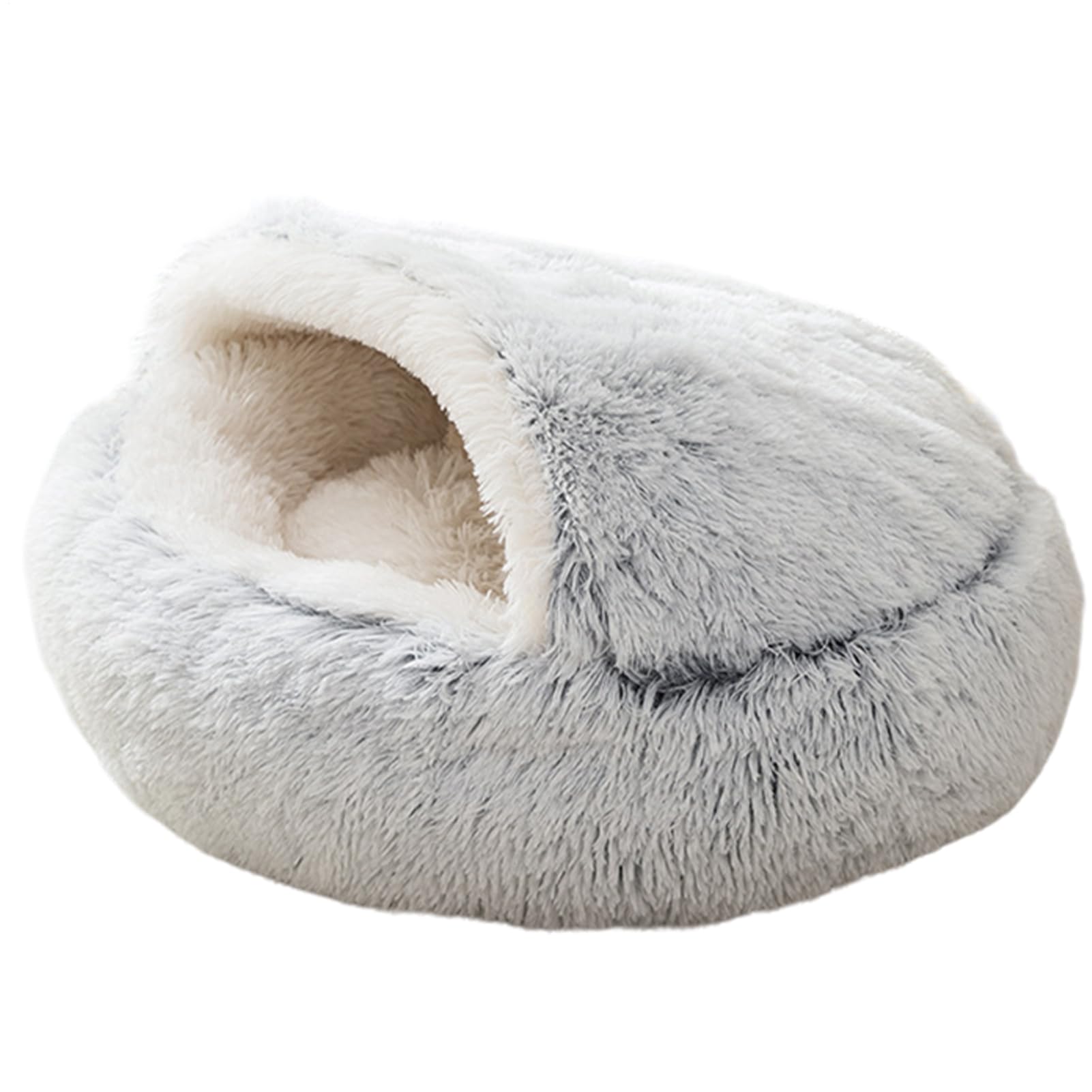 Tente en peluche pour chat anxieux cherchant un havre chaud et fermé