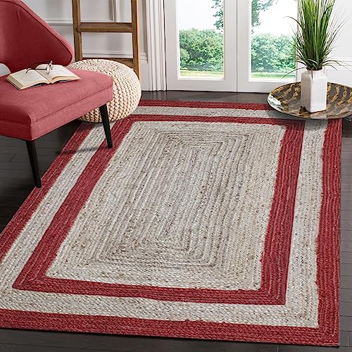 Tapis Kilim en jute extérieure aspect tressé pour salon de jardin carré