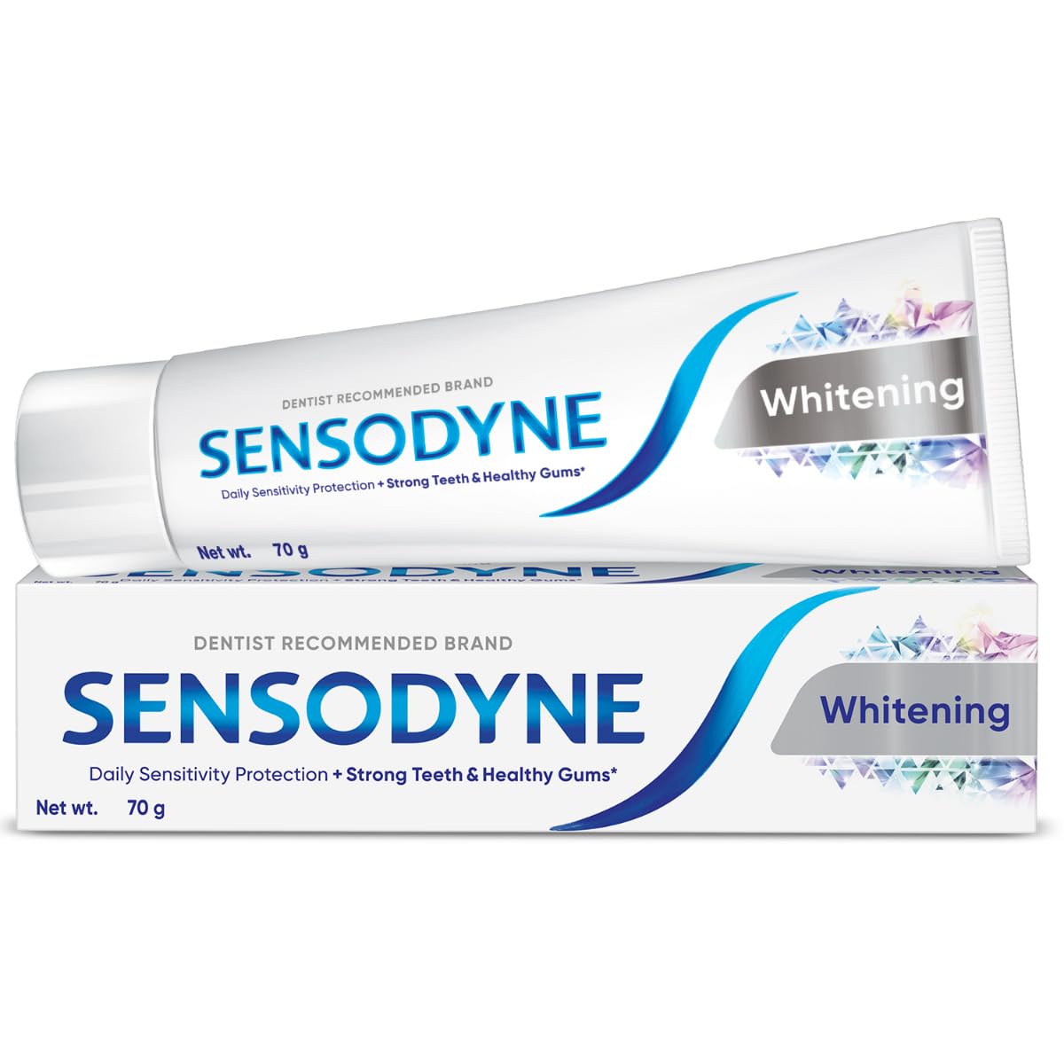 Sensodyne Toothpaste Whitening | White Teeth and Daily Sensitivity Protection Tooth Paste Pack of 1 - 70gm | Dentist Recommended | Fresh Breath, Fight Tooth Decay, Healthy Gums