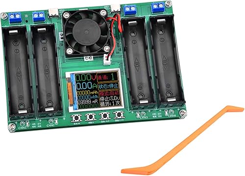 Módulo probador de capacidad de batería de litio 18650 - 4 canales, resistencia interna, carga/descarga separada, soporte compacto, enfriamiento