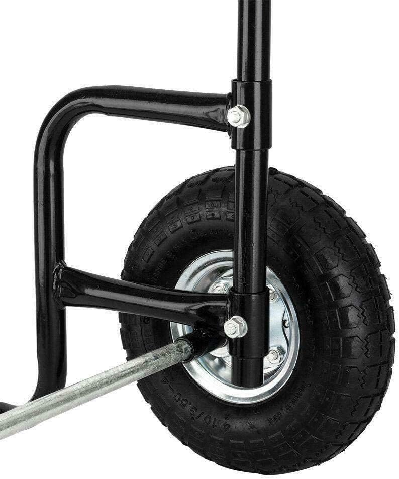 Steel Firewood Log Cart Carrier - Fireplace Log Rolling Caddy Hauler - Wood Mover Outdoor Indoor Storage Holder Rack - Rolling Wheeled Metal Dolly Hauler Black RO09911