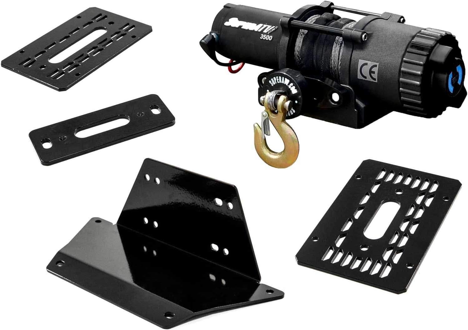 SuperATV Black Ops 3500 LB Winch with Winch Mounting Plate
