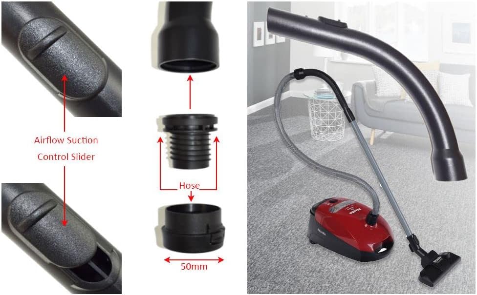 Ufixt Vacuum Cleaner Curved Handle Wand | Ergonomic Hose Repair Tool | Restores Suction and Control | Compatible with Miele S2111 S300 S381