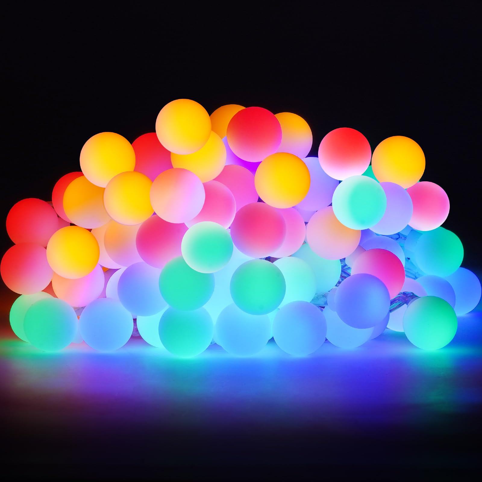 300 LED Lichterkette Strombetrieben,39M Lichterkette Kugel RGB mit Stecker für Außen und Innen,IP44 Wasserdicht Lichterketten mit Dimmbar Fernbedienung,Ideal für Zimmer,Weihnachten,Party,Garten